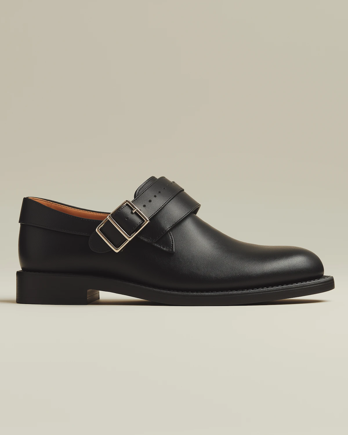 Executive Monk leather shoe with silver buckle