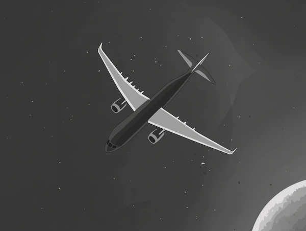 Airplane in Starry Sky