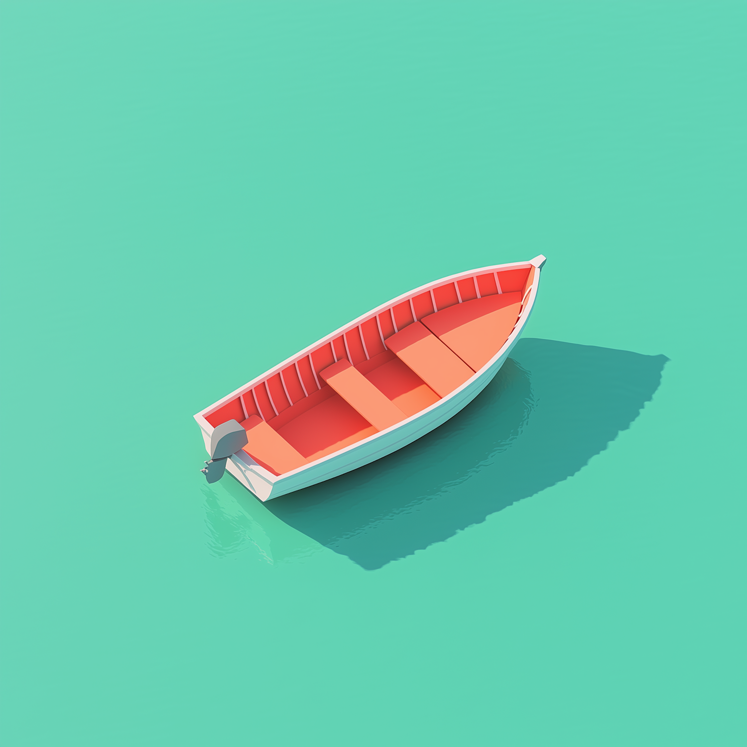 Solitary Boat on Tranquil Sea