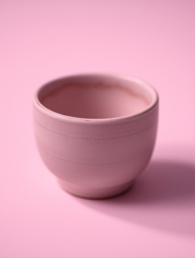 Elegant Ceramic Bowl on Pink Background