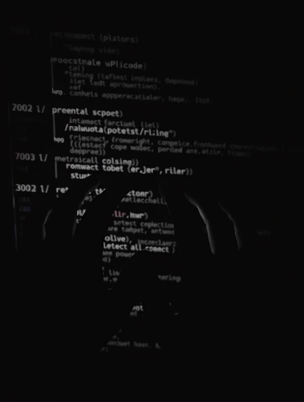 Silhouetted Hands Coding