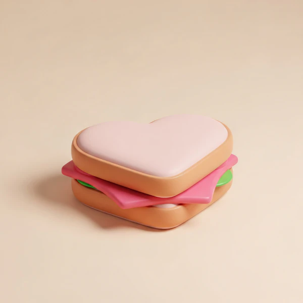 Heart Sandwich Art