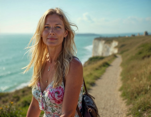 Woman on Coastal Path