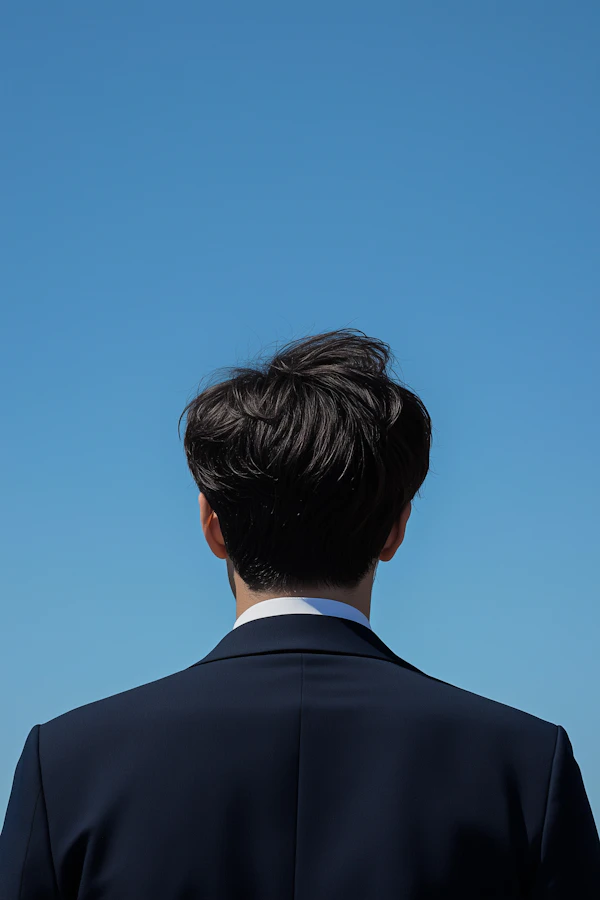 Man in Navy Suit