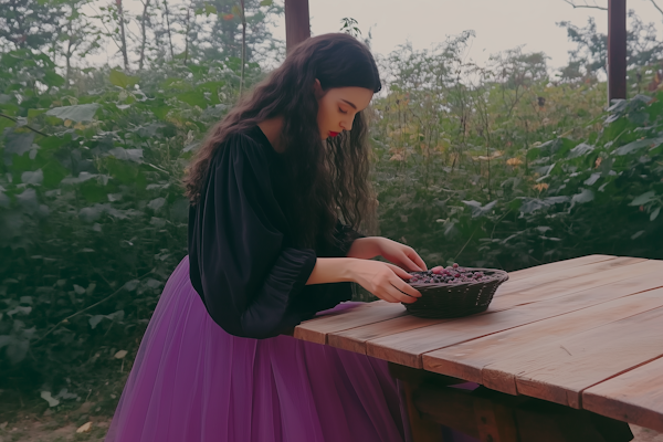 Woman in Nature with Berries