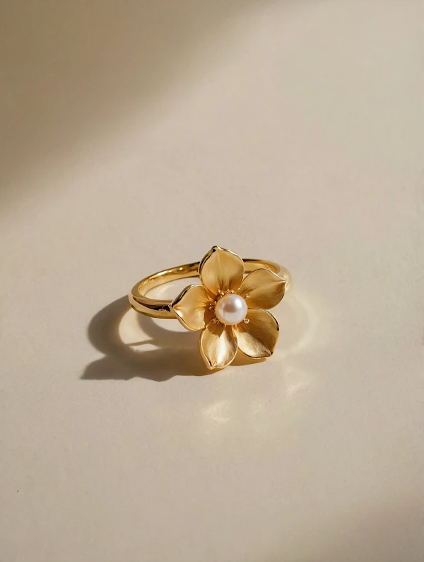Elegant Gold Flower Ring
