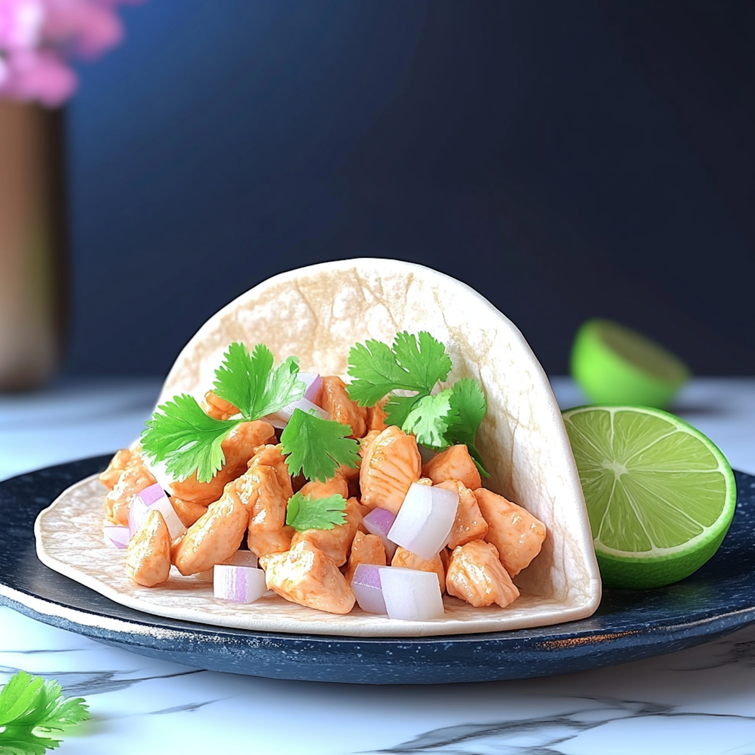 Colorful Salmon Tacos Plate