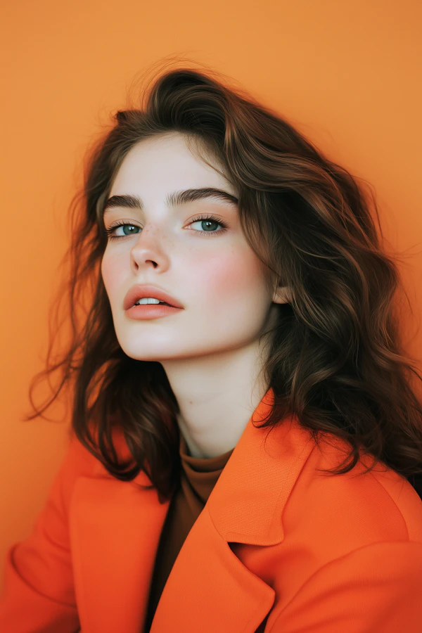 Portrait of a Young Woman in Orange