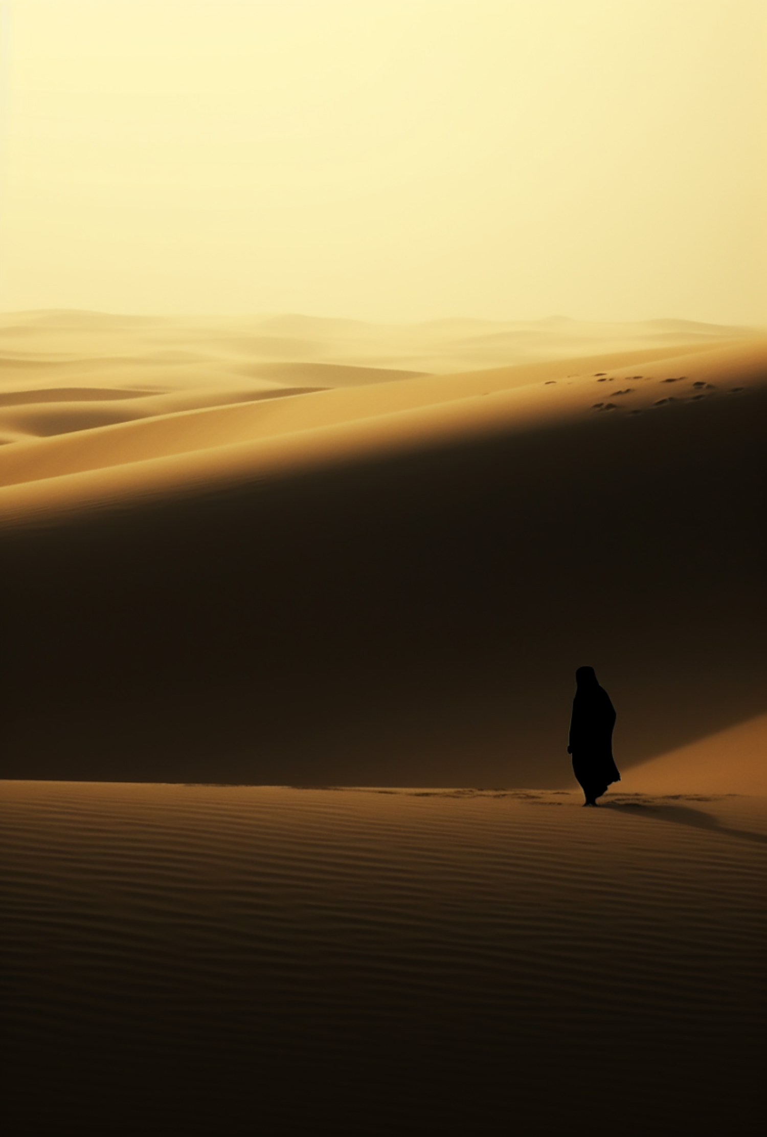 Contemplation Amidst Golden Dunes