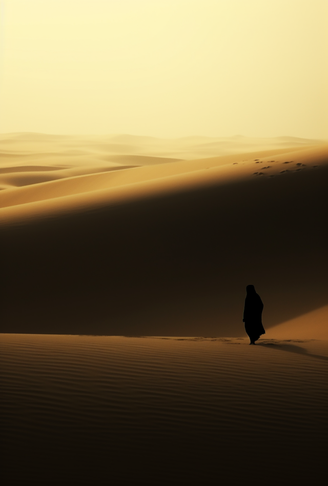 Contemplation Amidst Golden Dunes