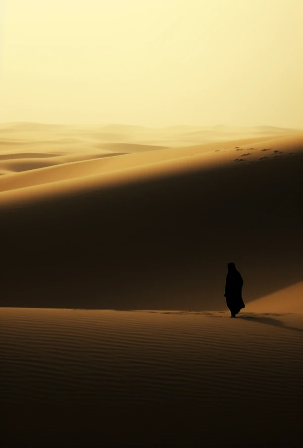 Contemplation Amidst Golden Dunes