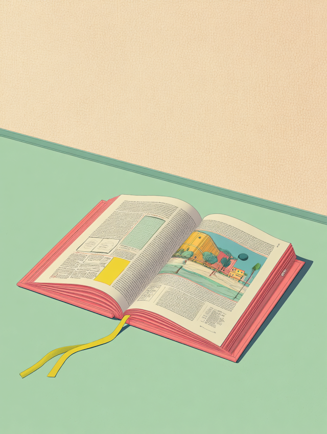 Open Book on Mint Surface
