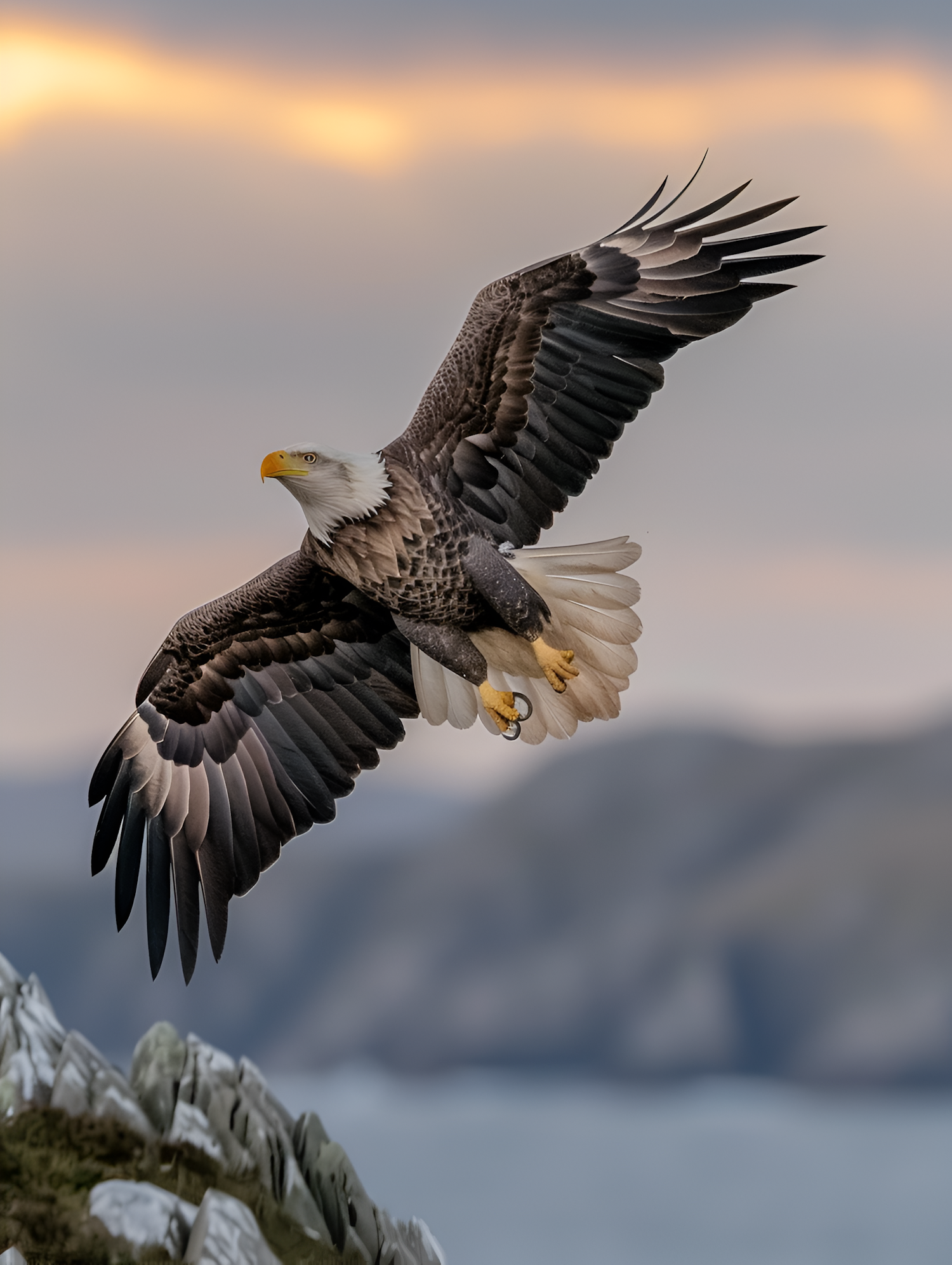 Majestic Bald Eagle in Flight