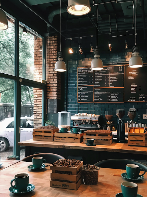 Cozy Rustic Coffee Shop Interior