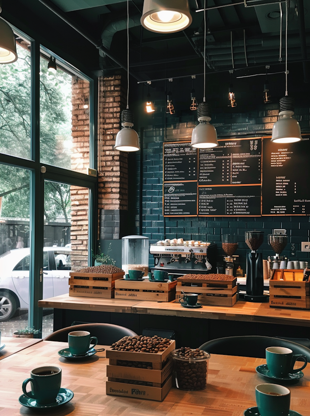 Cozy Rustic Coffee Shop Interior