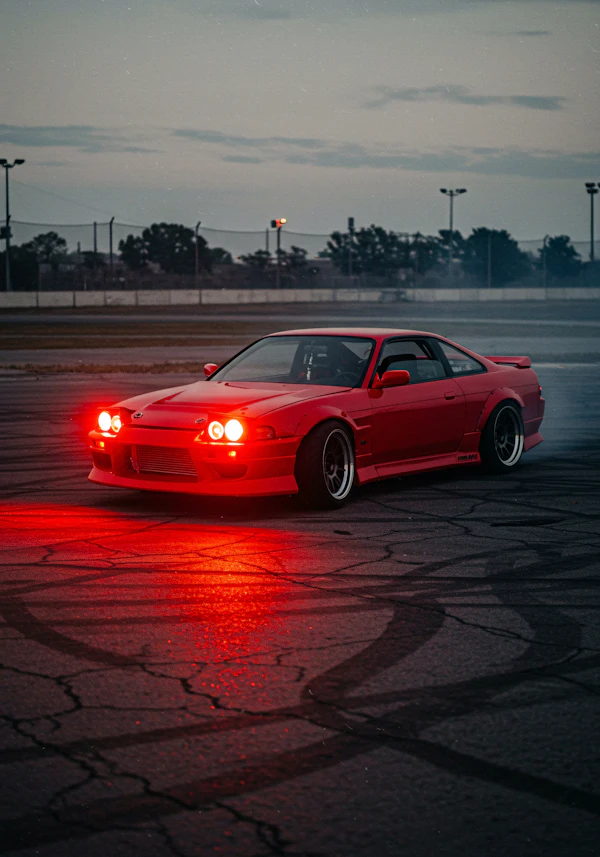 Red Sports Car on Track