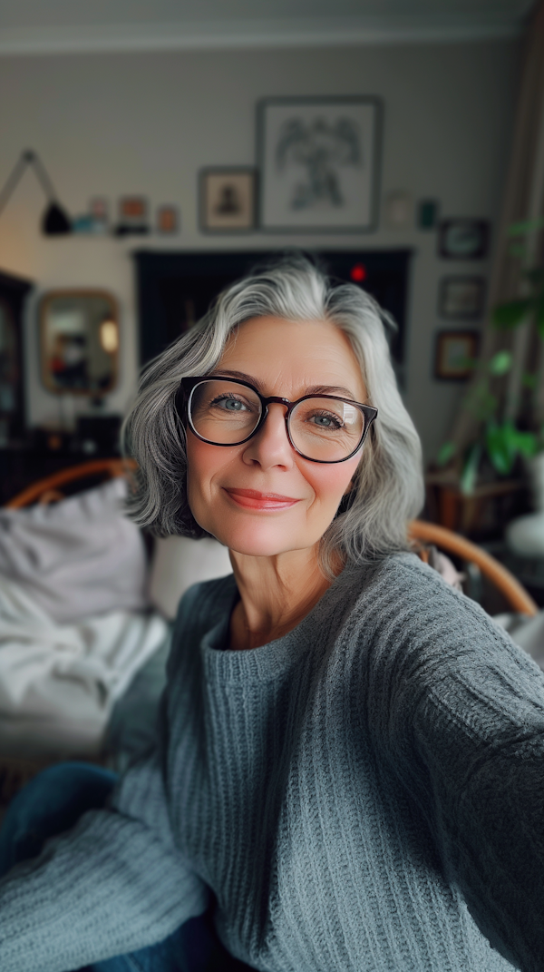 Mature Woman's Candid Selfie