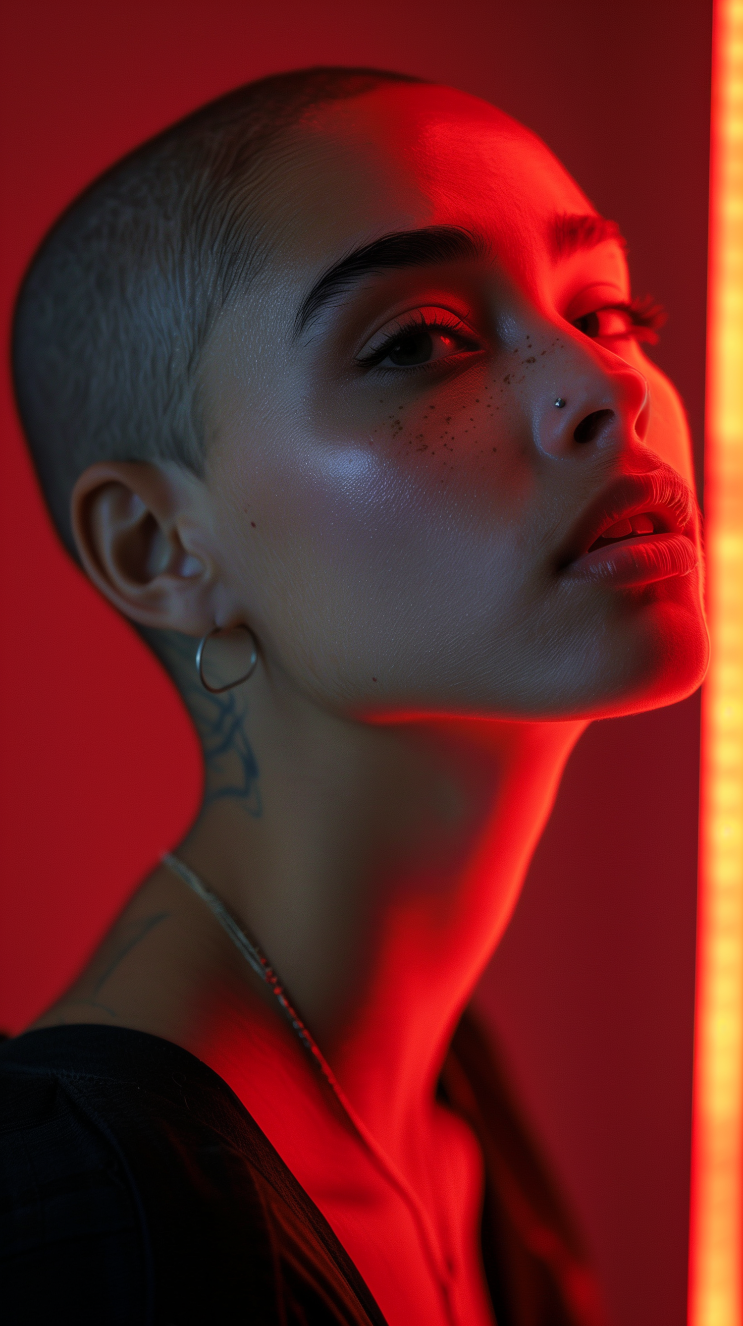 Dramatic Red Lighting Portrait