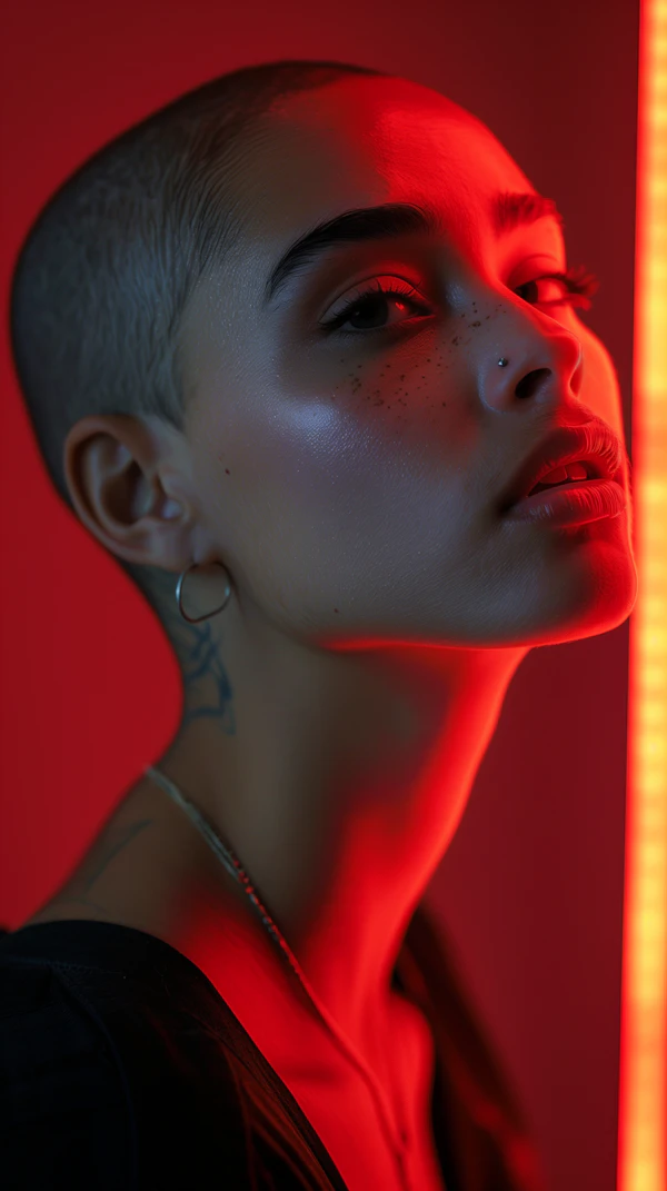 Dramatic Red Lighting Portrait