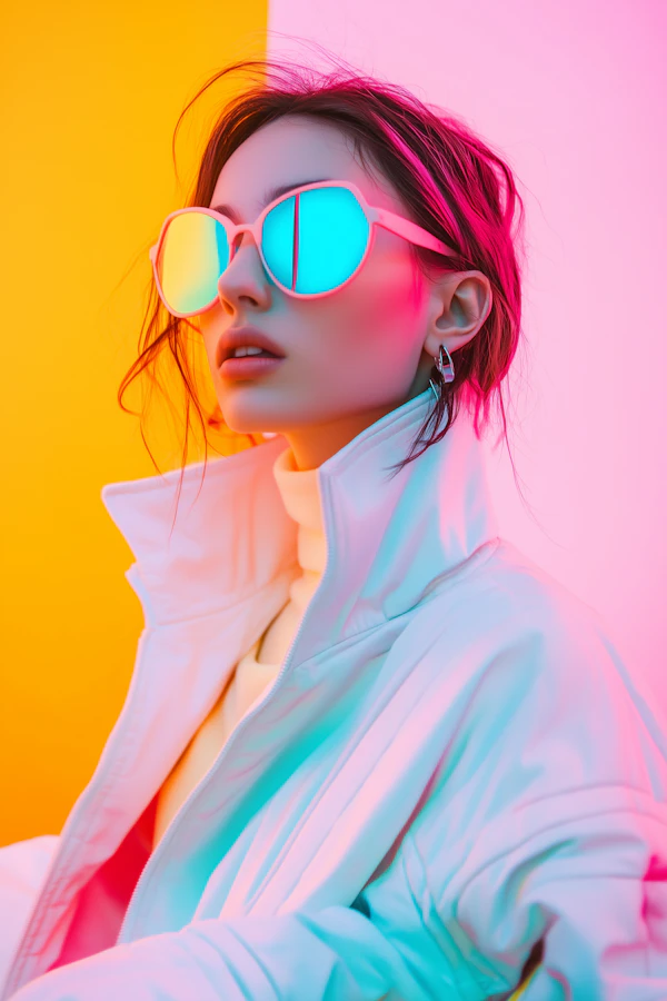 Stylish Neon Portrait