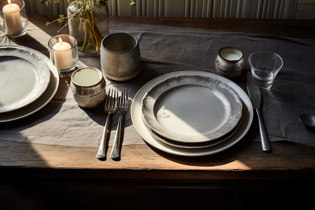 Elegant Rustic Table Setting in Natural Light