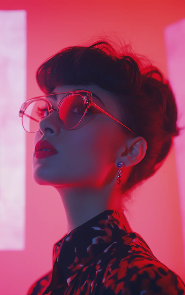 Retrofuturistic Glow: The Red-Blue Contour