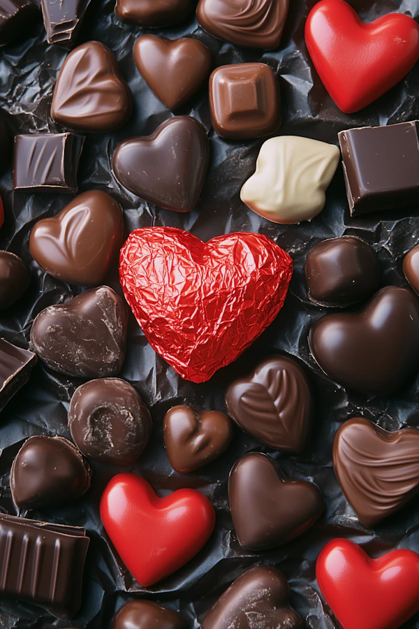 Assorted Heart-Shaped Chocolates