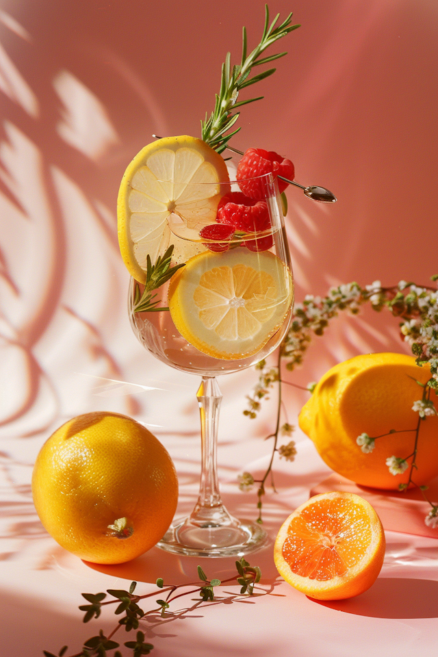 Vibrant Still-Life with Citrus Beverage