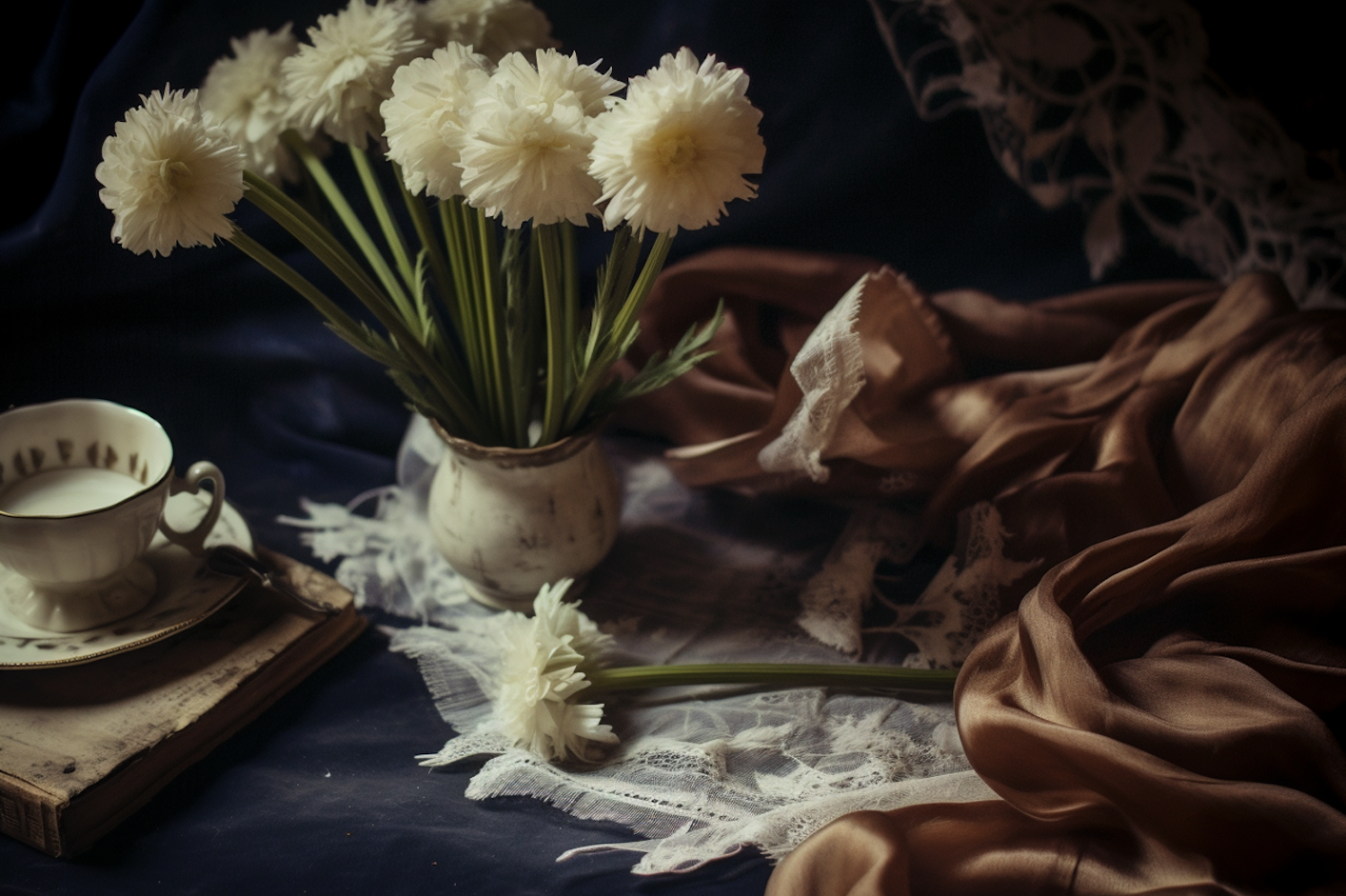 Vintage Nostalgia with Carnations and Antique Accoutrements