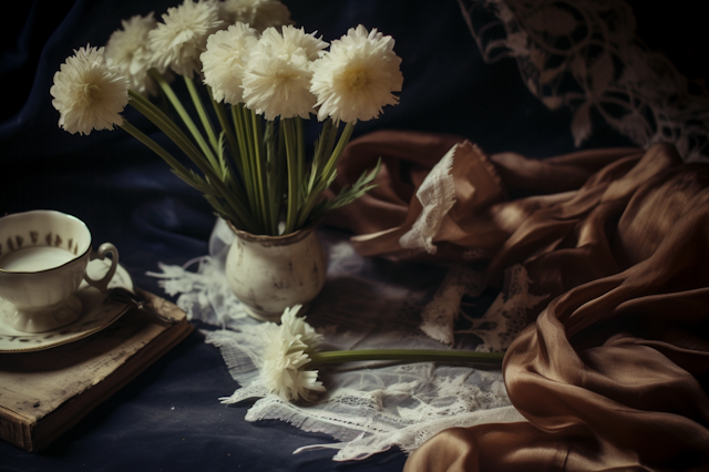 Vintage Nostalgia with Carnations and Antique Accoutrements