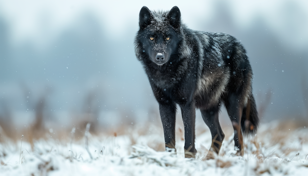 Majestic Snow-Covered Wolf