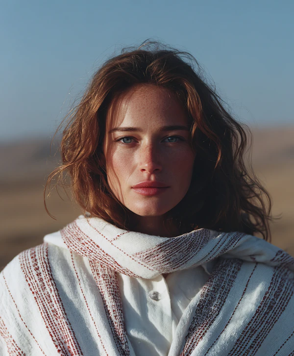 Portrait of Freckled Woman