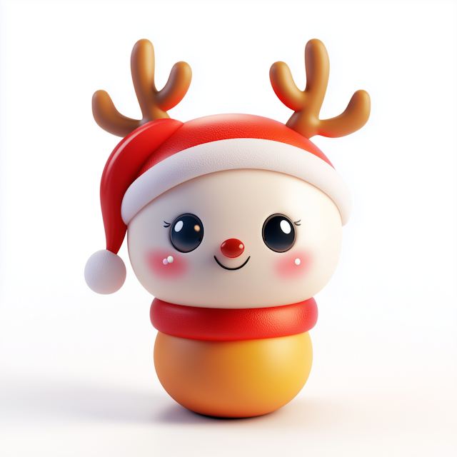 Festive Cartoon Reindeer Character