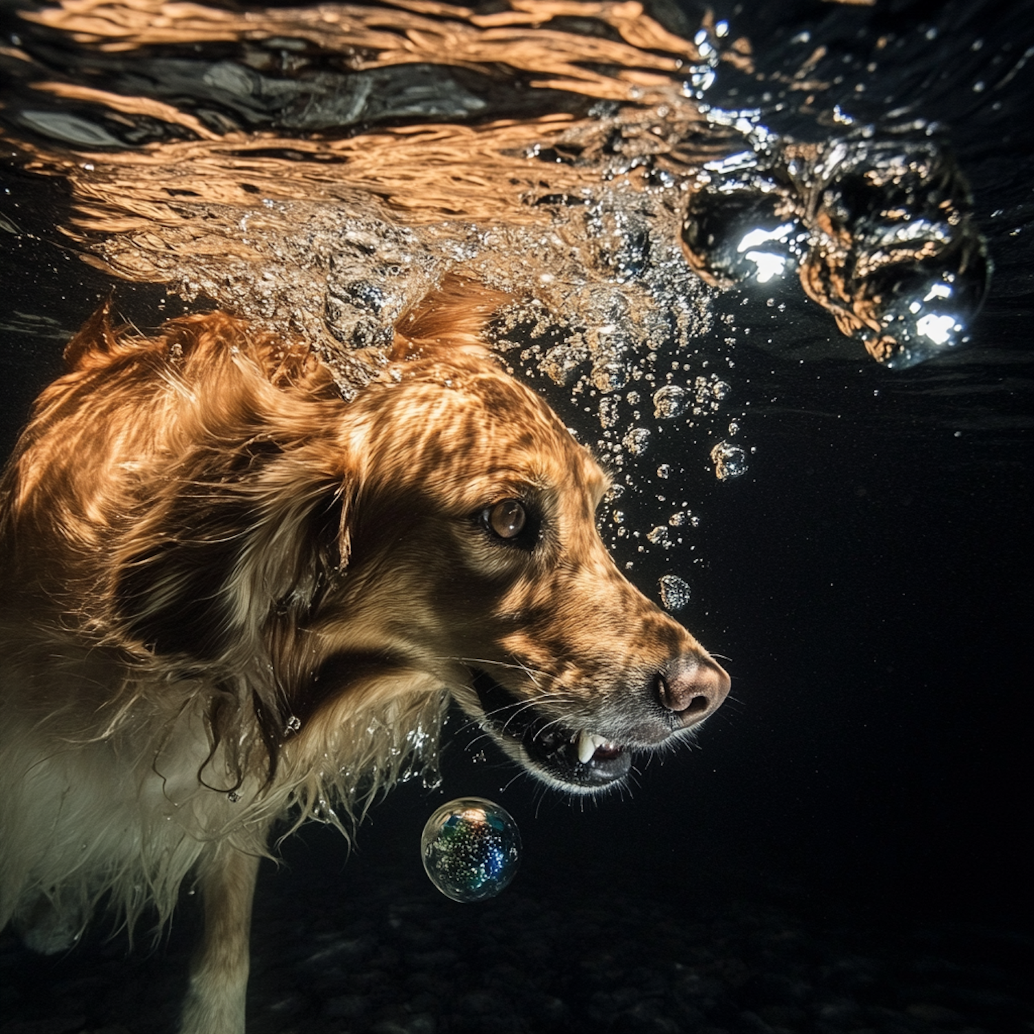 Underwater Golden Retriever Play