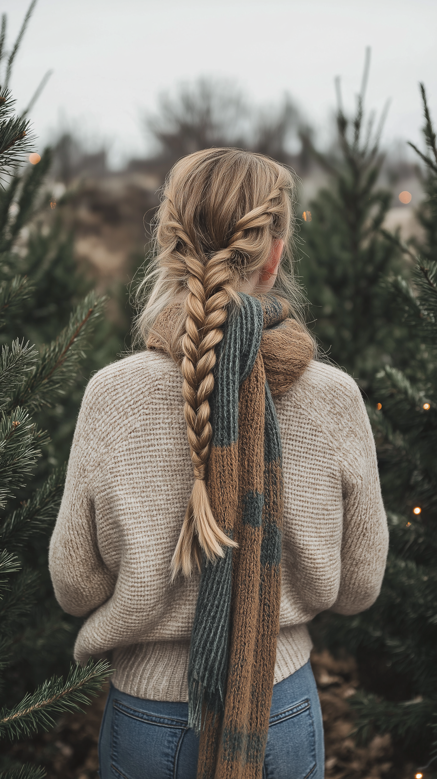 Person with Braided Hair in Natural Setting