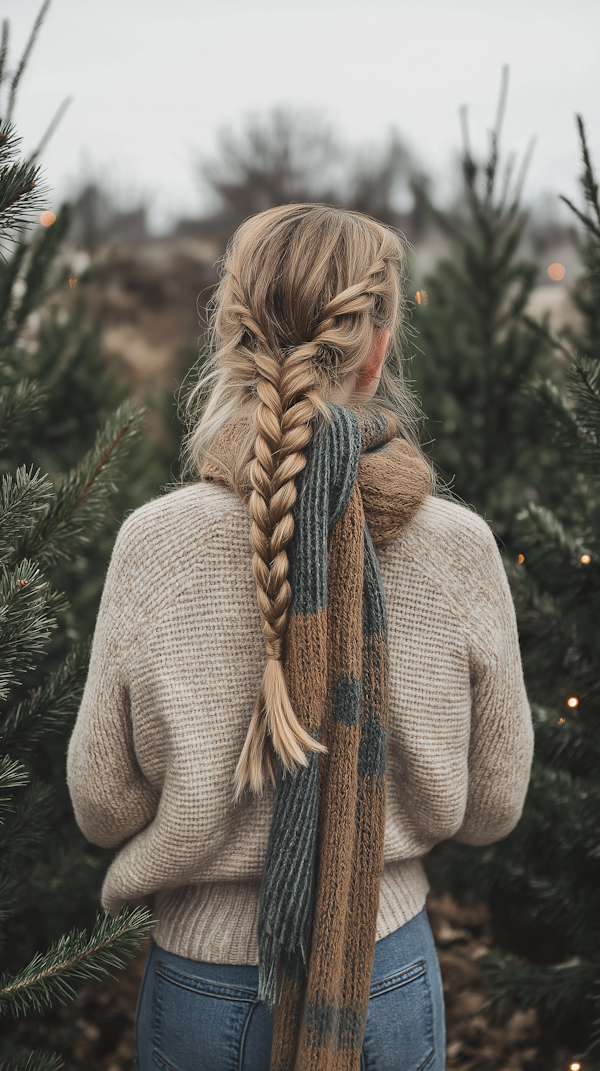 Person with Braided Hair in Natural Setting