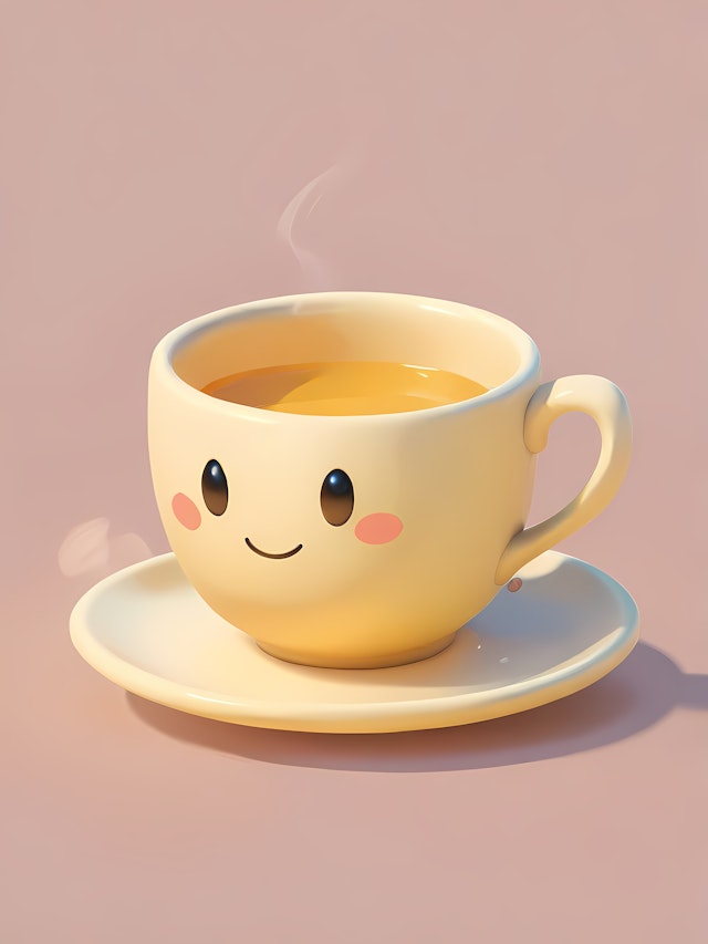 Smiling Yellow Teacup