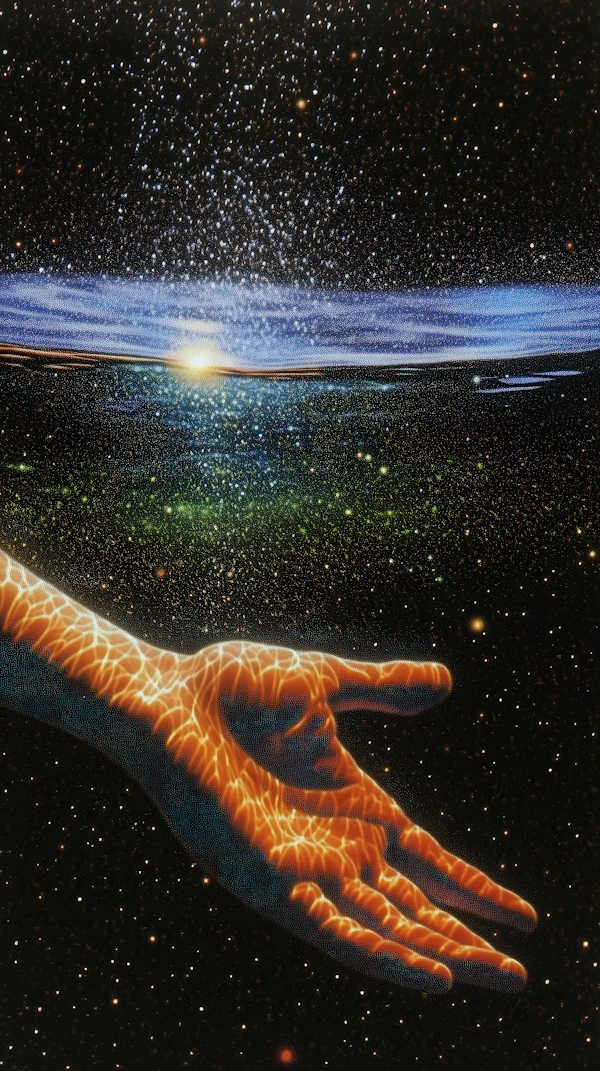 Glowing Cosmic Hand