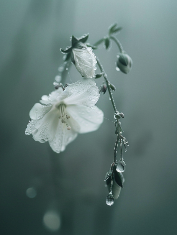 Morning Dew on Delicate Flowers