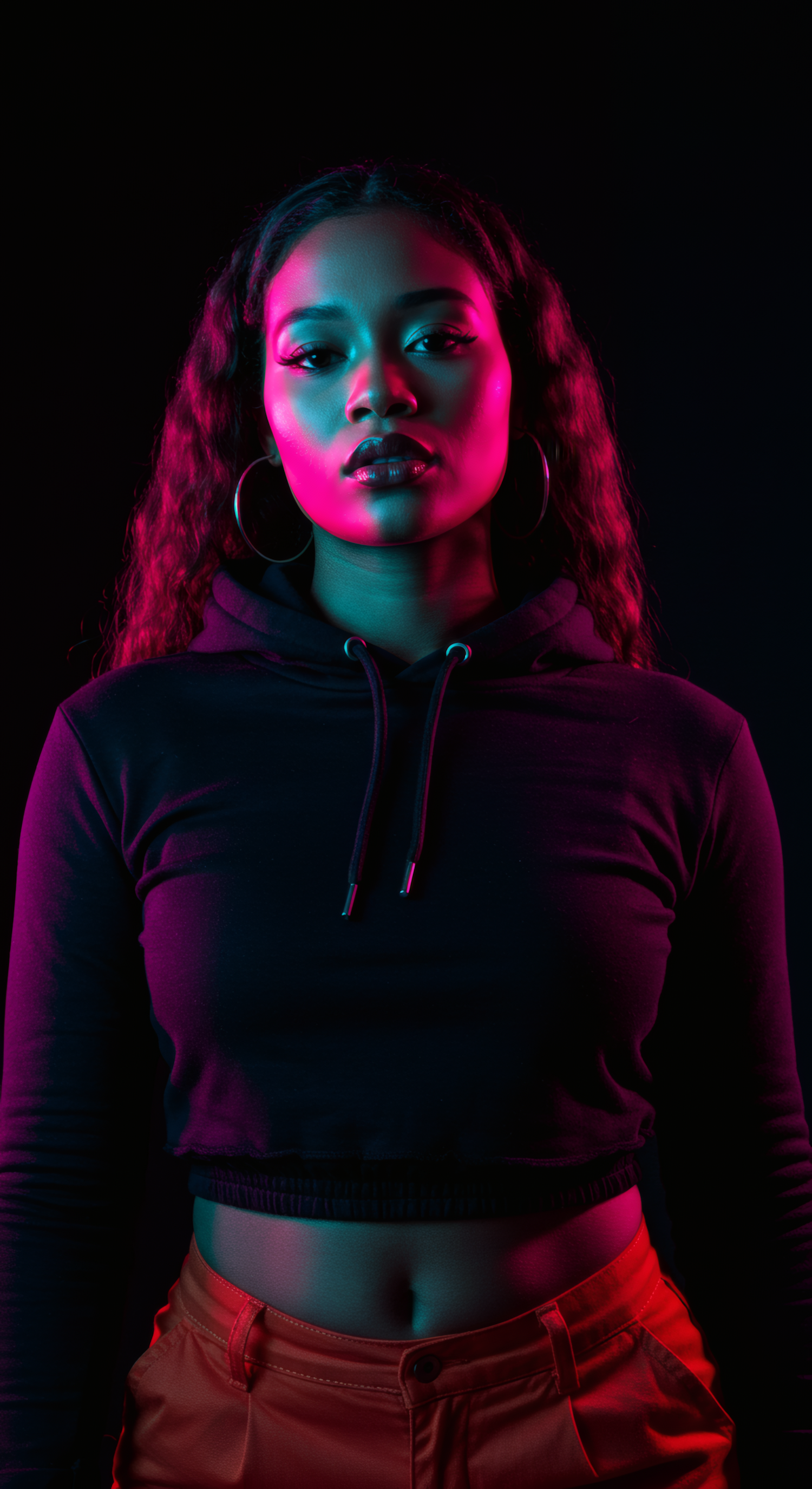 Dramatic Portrait with Colored Lighting
