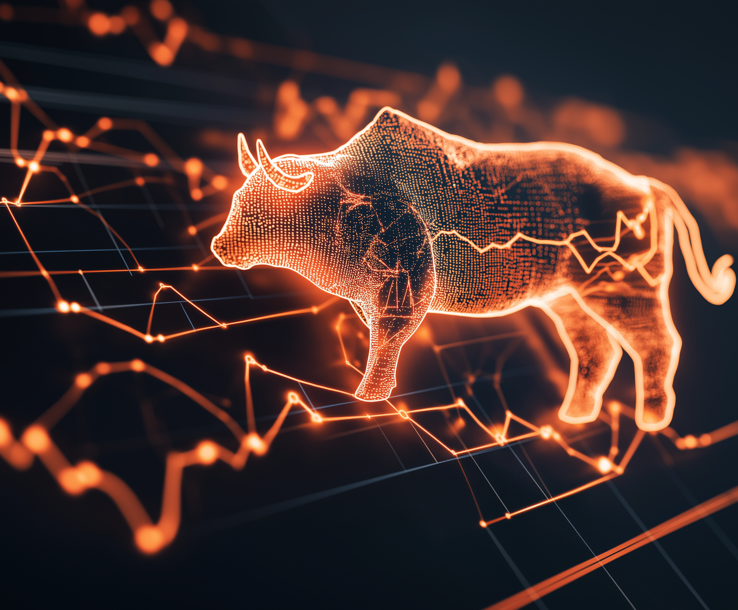 Digital Finance Bull Concept