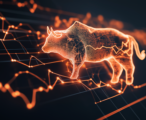 Digital Finance Bull Concept