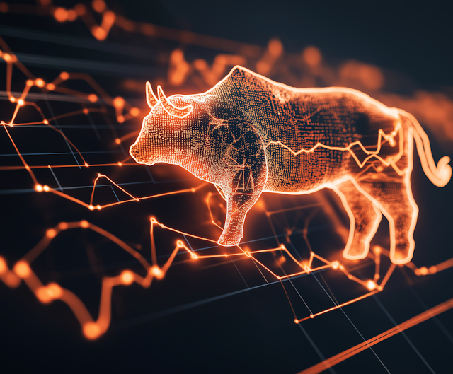 Digital Finance Bull Concept