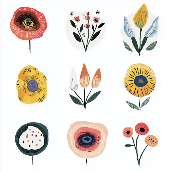 Abstract Floral Grid