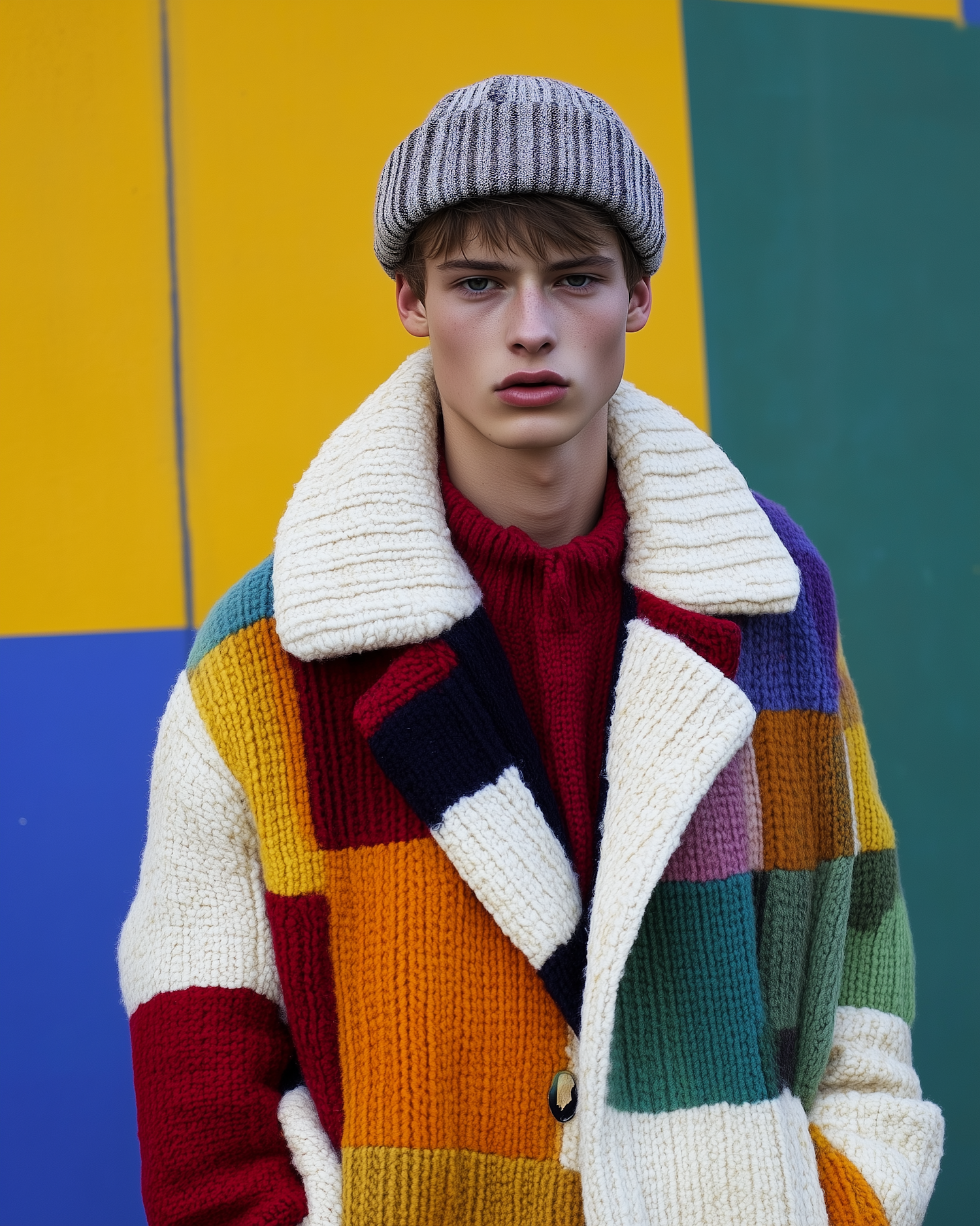 Colorful Knit Fashion Portrait