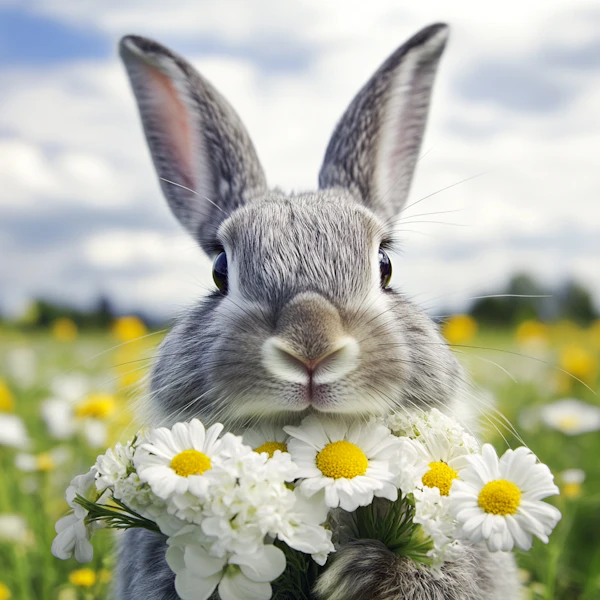 Rabbit with Daisies