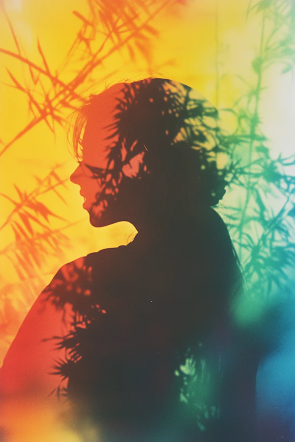 Silhouette with Foliage