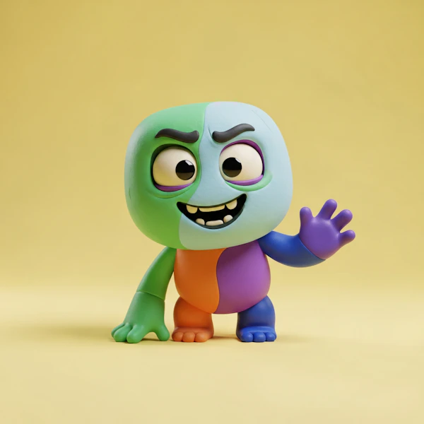 Cheerful Cartoon Character