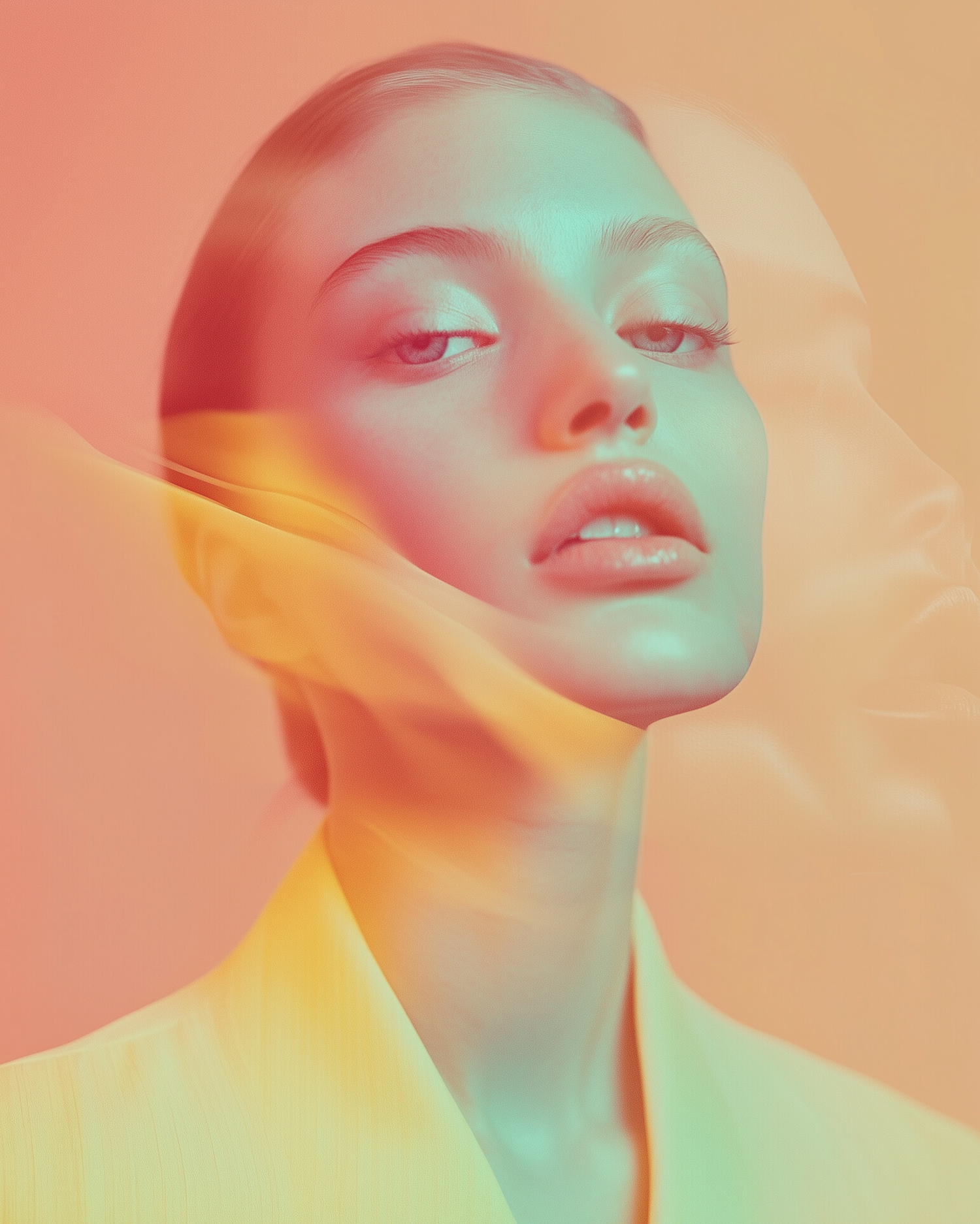 Serene Portrait with Ethereal Colors