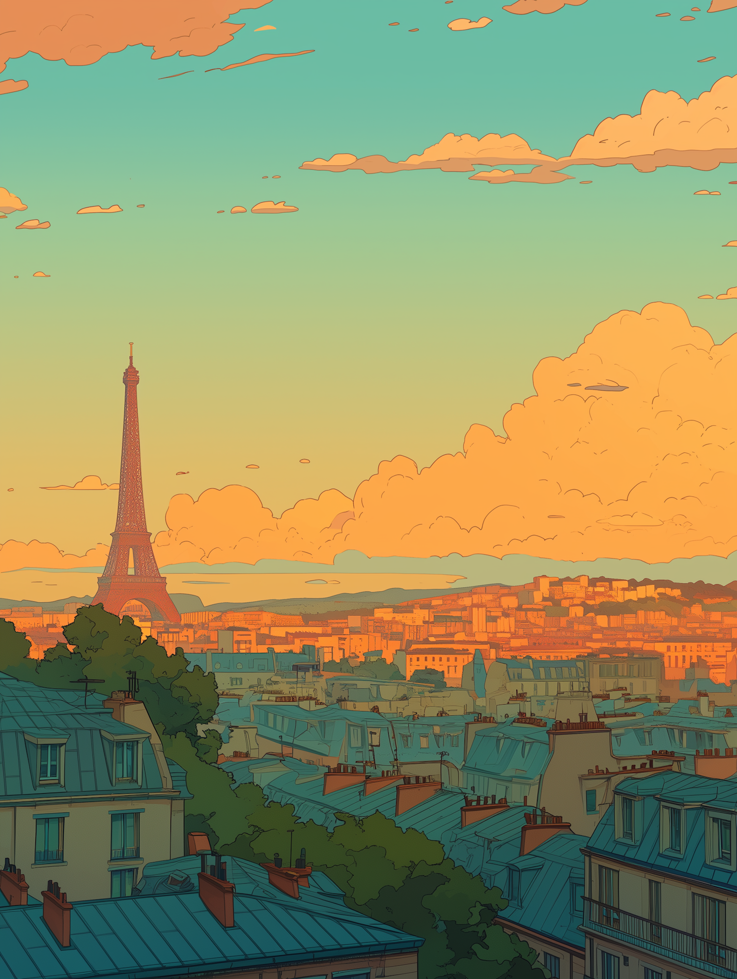 Stylized View of Paris